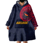 Personalized Adelaide Crows Polynesian Wearable Blanket Hoodie Tribal Chest and Sleeve Tattoo Heritage Warrior
