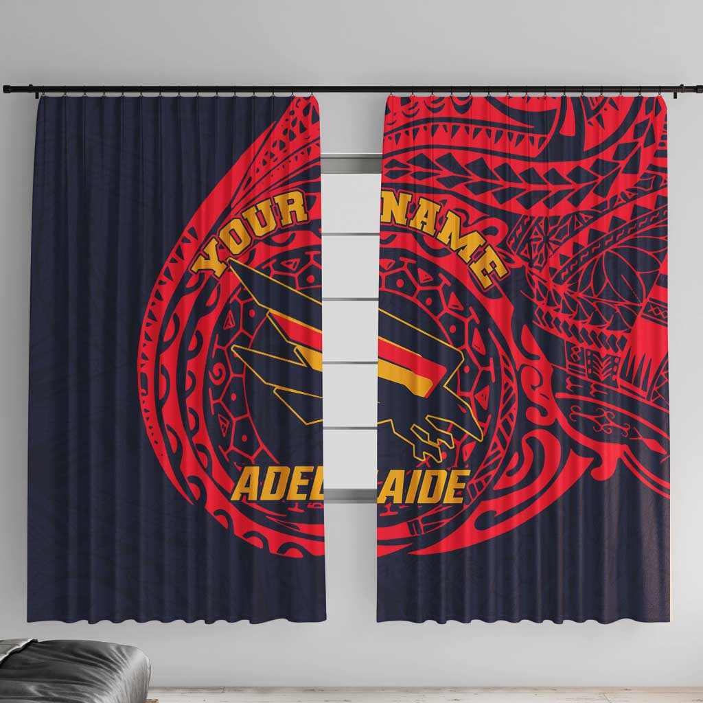 Personalized Adelaide Crows Polynesian Window Curtain Tribal Chest and Sleeve Tattoo Heritage Warrior
