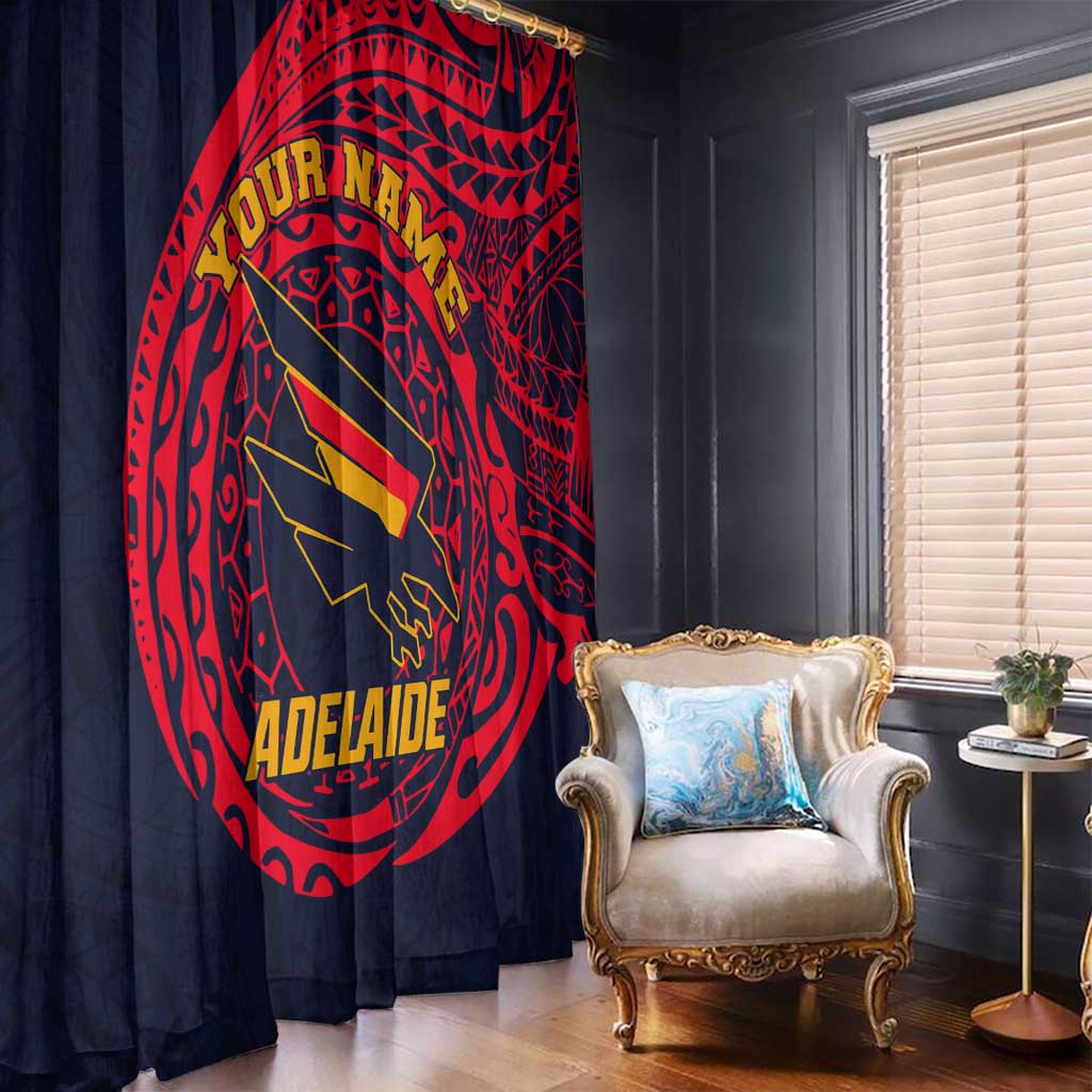 Personalized Adelaide Crows Polynesian Window Curtain Tribal Chest and Sleeve Tattoo Heritage Warrior