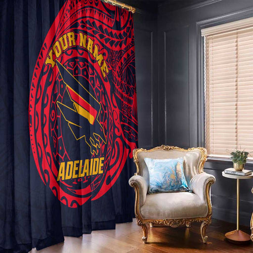 Personalized Adelaide Crows Polynesian Window Curtain Tribal Chest and Sleeve Tattoo Heritage Warrior