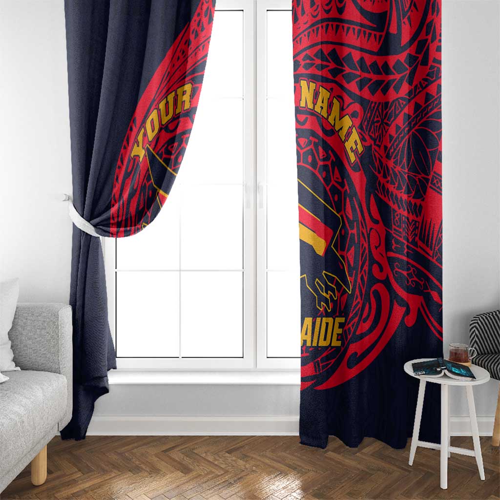Personalized Adelaide Crows Polynesian Window Curtain Tribal Chest and Sleeve Tattoo Heritage Warrior