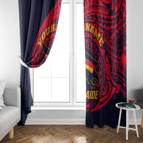Personalized Adelaide Crows Polynesian Window Curtain Tribal Chest and Sleeve Tattoo Heritage Warrior