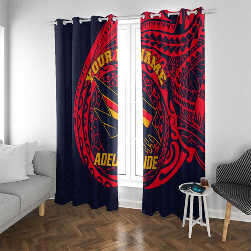 Personalized Adelaide Crows Polynesian Window Curtain Tribal Chest and Sleeve Tattoo Heritage Warrior