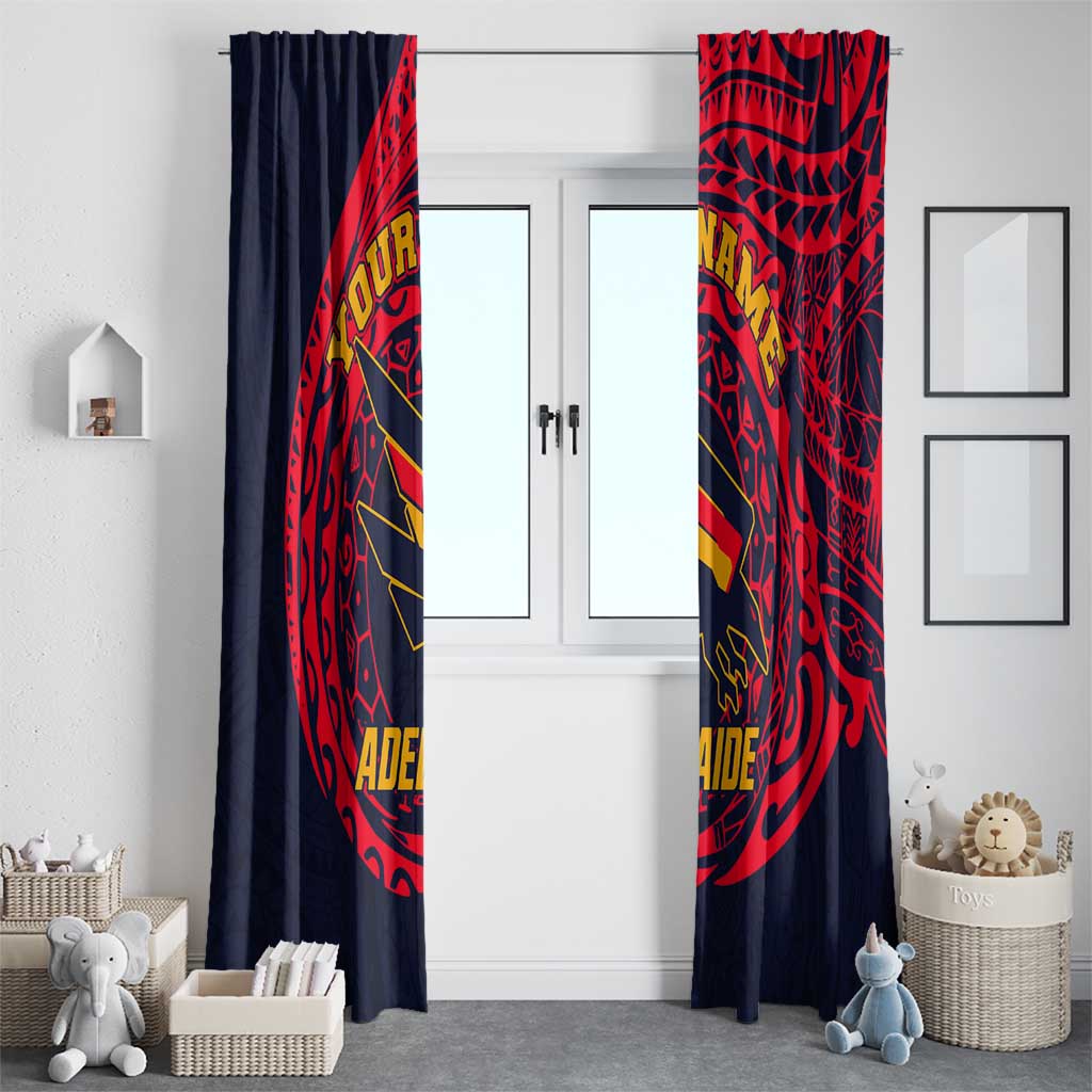 Personalized Adelaide Crows Polynesian Window Curtain Tribal Chest and Sleeve Tattoo Heritage Warrior