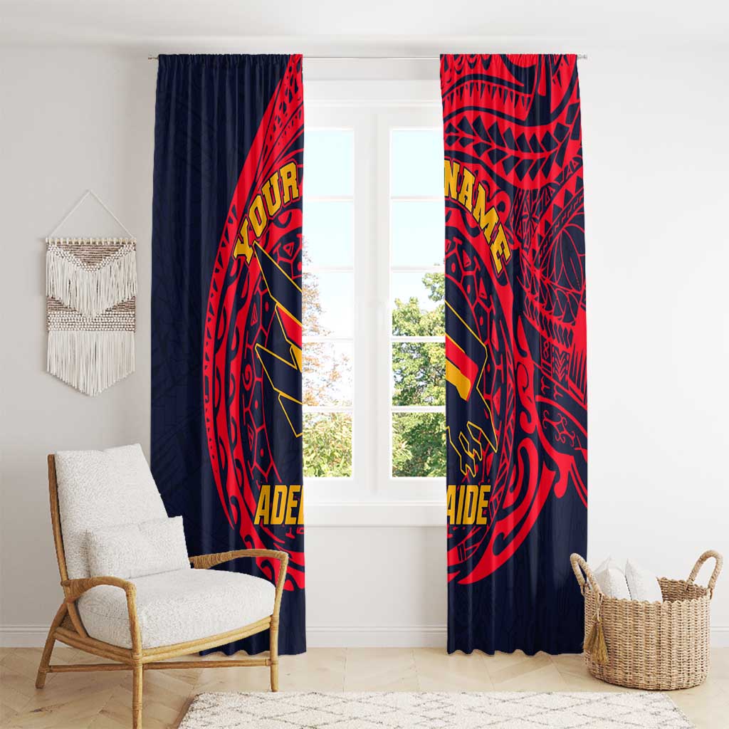 Personalized Adelaide Crows Polynesian Window Curtain Tribal Chest and Sleeve Tattoo Heritage Warrior