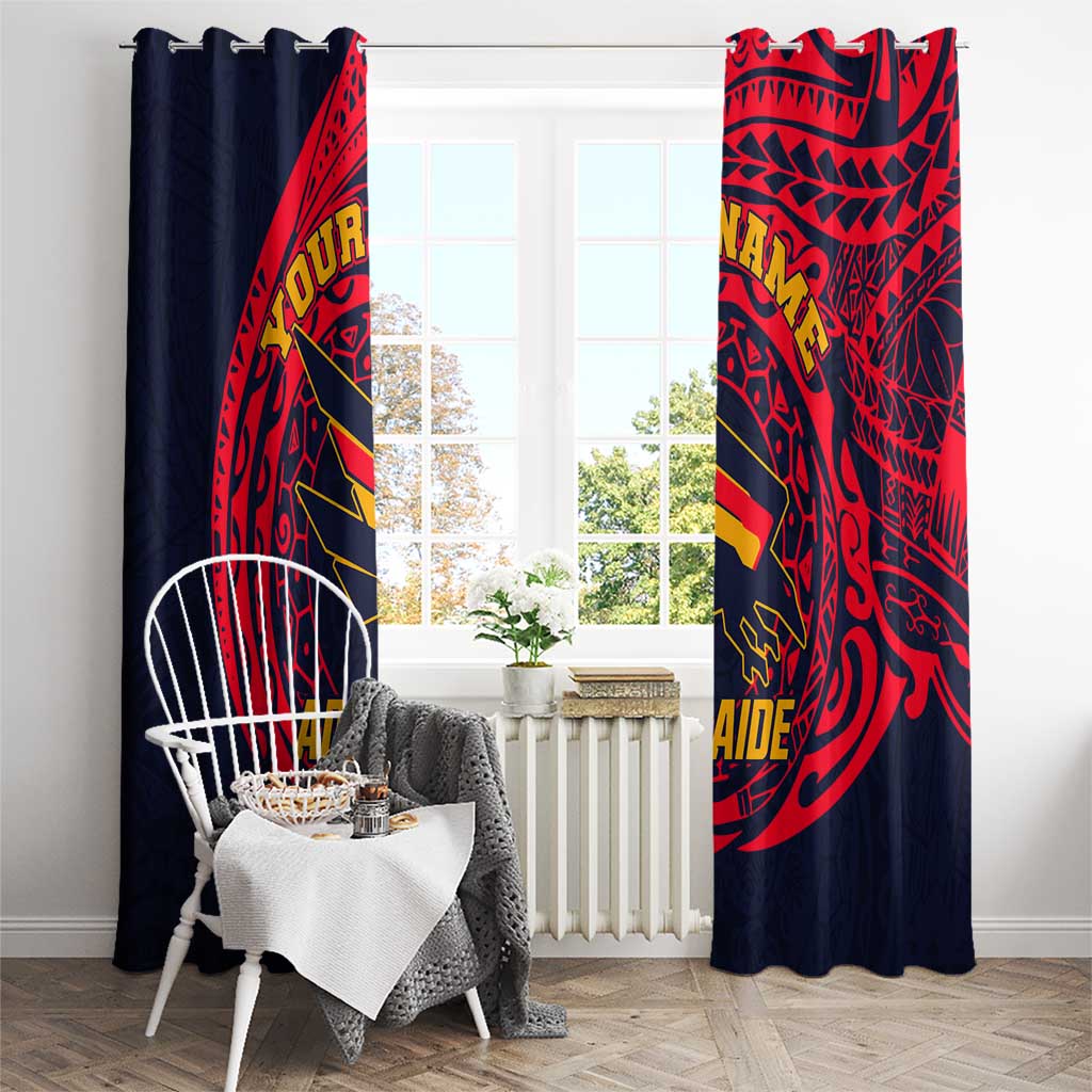 Personalized Adelaide Crows Polynesian Window Curtain Tribal Chest and Sleeve Tattoo Heritage Warrior
