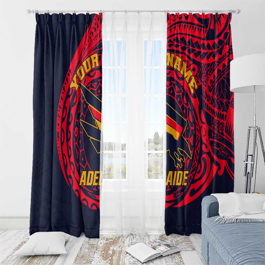 Personalized Adelaide Crows Polynesian Window Curtain Tribal Chest and Sleeve Tattoo Heritage Warrior