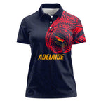 Personalized Adelaide Crows Polynesian Women Polo Shirt Tribal Chest and Sleeve Tattoo Heritage Warrior