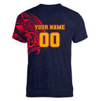 Personalized Adelaide Crows Polynesian Women V-Neck T-Shirt Tribal Chest and Sleeve Tattoo Heritage Warrior