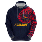 Personalized Adelaide Crows Polynesian Zip Hoodie Tribal Chest and Sleeve Tattoo Heritage Warrior