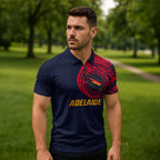 Personalized Adelaide Crows Polynesian Zipper Polo Shirt Tribal Chest and Sleeve Tattoo Heritage Warrior