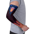 Personalized Brisbane Lions Arm Sleeves Polynesian Tribal Lion Burgundy Gold Warrior