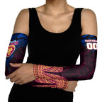 Personalized Brisbane Lions Arm Sleeves Polynesian Tribal Lion Burgundy Gold Warrior