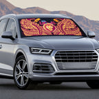 Personalized Brisbane Lions Auto Sun Shade Polynesian Tribal Lion Burgundy Gold Warrior