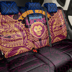 Personalized Brisbane Lions Back Car Seat Cover Polynesian Tribal Lion Burgundy Gold Warrior