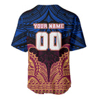 Personalized Brisbane Lions Baseball Jersey Polynesian Tribal Lion Burgundy Gold Warrior