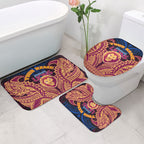 Personalized Brisbane Lions Bathroom Set Polynesian Tribal Lion Burgundy Gold Warrior