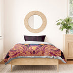 Personalized Brisbane Lions Bedding Set Polynesian Tribal Lion Burgundy Gold Warrior
