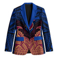 Personalized Brisbane Lions Blazer Polynesian Tribal Lion Burgundy Gold Warrior