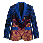 Personalized Brisbane Lions Blazer Polynesian Tribal Lion Burgundy Gold Warrior