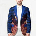 Personalized Brisbane Lions Blazer Polynesian Tribal Lion Burgundy Gold Warrior