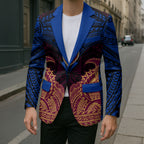 Personalized Brisbane Lions Blazer Polynesian Tribal Lion Burgundy Gold Warrior