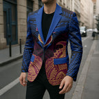 Personalized Brisbane Lions Blazer Polynesian Tribal Lion Burgundy Gold Warrior