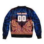 Personalized Brisbane Lions Bomber Jacket Polynesian Tribal Lion Burgundy Gold Warrior