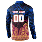 Personalized Brisbane Lions Button Sweatshirt Polynesian Tribal Lion Burgundy Gold Warrior