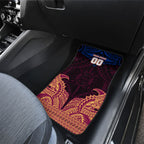 Personalized Brisbane Lions Car Mats Polynesian Tribal Lion Burgundy Gold Warrior