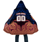 Personalized Brisbane Lions Cloak Polynesian Tribal Lion Burgundy Gold Warrior
