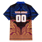 Personalized Brisbane Lions Family Matching Off Shoulder Short Dress and Hawaiian Shirt Polynesian Tribal Lion Burgundy Gold Warrior