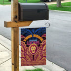 Personalized Brisbane Lions Garden Flag Polynesian Tribal Lion Burgundy Gold Warrior