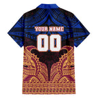 Personalized Brisbane Lions Hawaiian Shirt Polynesian Tribal Lion Burgundy Gold Warrior