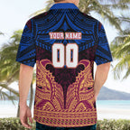 Personalized Brisbane Lions Hawaiian Shirt Polynesian Tribal Lion Burgundy Gold Warrior