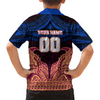 Personalized Brisbane Lions Hawaiian Shirt Polynesian Tribal Lion Burgundy Gold Warrior