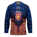 Personalized Brisbane Lions Hockey Jersey Polynesian Tribal Lion Burgundy Gold Warrior