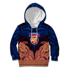 Personalized Brisbane Lions Kid Hoodie Polynesian Tribal Lion Burgundy Gold Warrior