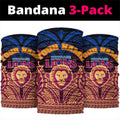Personalized Brisbane Lions Neck Gaiter Polynesian Tribal Lion Burgundy Gold Warrior