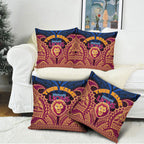 Personalized Brisbane Lions Pillow Cover Polynesian Tribal Lion Burgundy Gold Warrior