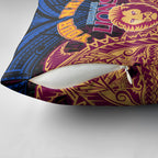 Personalized Brisbane Lions Pillow Cover Polynesian Tribal Lion Burgundy Gold Warrior