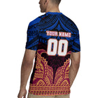 Personalized Brisbane Lions Rugby Jersey Polynesian Tribal Lion Burgundy Gold Warrior
