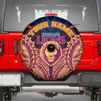 Personalized Brisbane Lions Spare Tire Cover Polynesian Tribal Lion Burgundy Gold Warrior