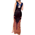 Personalized Brisbane Lions Tank Maxi Dress Polynesian Tribal Lion Burgundy Gold Warrior
