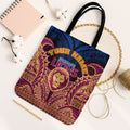 Personalized Brisbane Lions Tote Bag Polynesian Tribal Lion Burgundy Gold Warrior