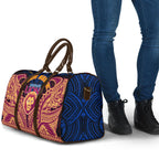 Personalized Brisbane Lions Travel Bag Polynesian Tribal Lion Burgundy Gold Warrior