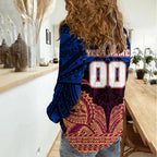 Personalized Brisbane Lions Women Casual Shirt Polynesian Tribal Lion Burgundy Gold Warrior