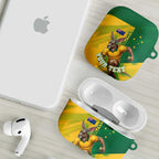Personalized Australian Jackaroo Lawn Bowls AirPods Case Kangaroo Bowler Green Yellow National Spirit Mascot Art