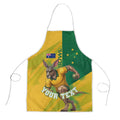 Personalized Australian Jackaroo Lawn Bowls Apron Kangaroo Bowler Green Yellow National Spirit Mascot Art