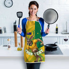 Personalized Australian Jackaroo Lawn Bowls Apron Kangaroo Bowler Green Yellow National Spirit Mascot Art